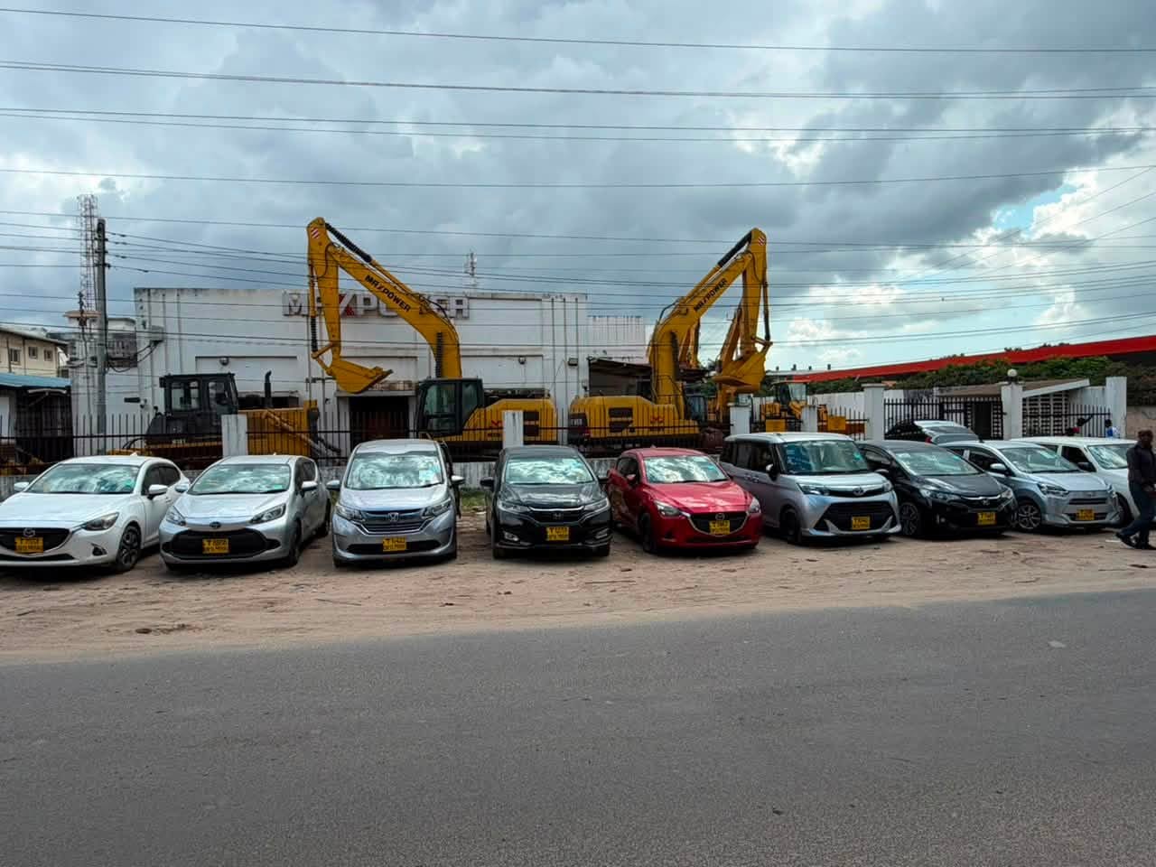 Imported Toyota, Mazda and Honda vehicles lined up at the Lara Motors yard